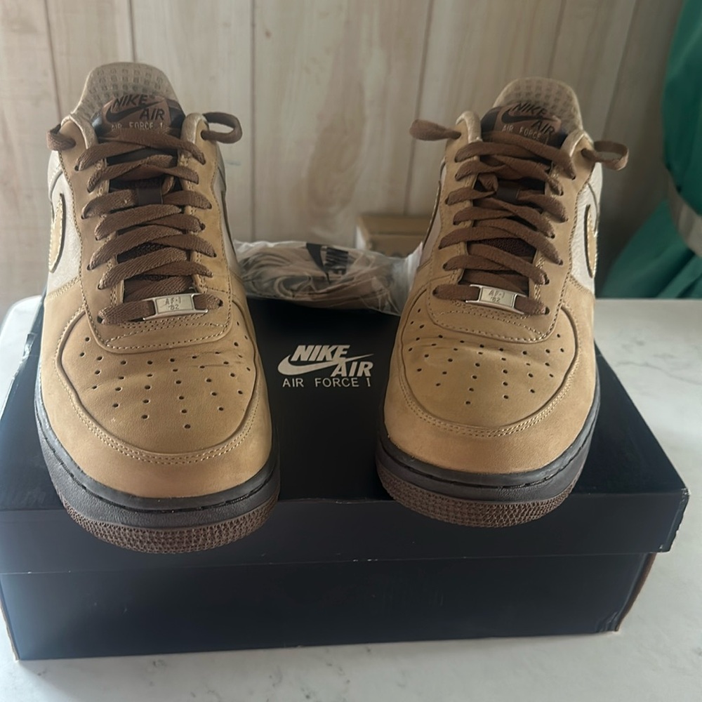 Nike Men’s Air Force 1 Premium Sneaker, Size 11, Tweed/Tweed-LGHT Bone-BRQ Brwn